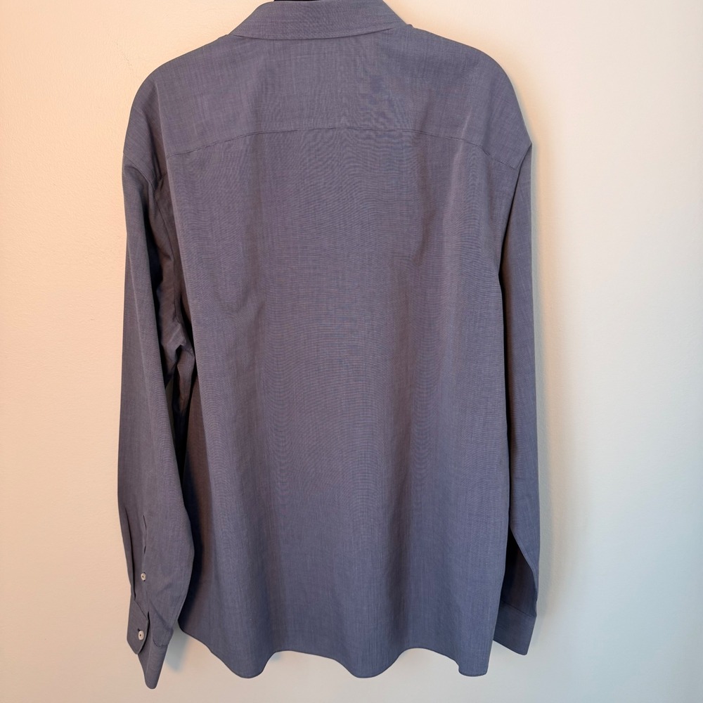 UNTUCKit Orville Wrinkle Free Long Sleeve Button Up Shirt Blue Casual Office XXL - Picture 12 of 13